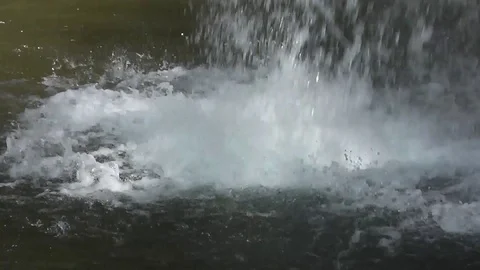 Steady close-up of bottom of a waterfall Stock Footage 92576387