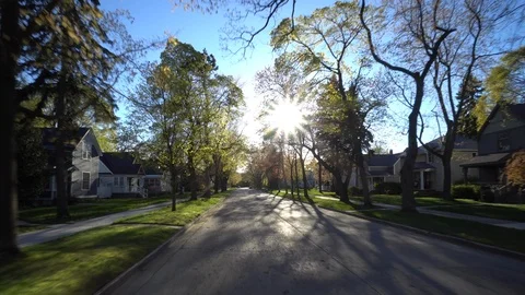 Steady Driving through a small town in Traverse City, Michigan, USA Video stock 104503537