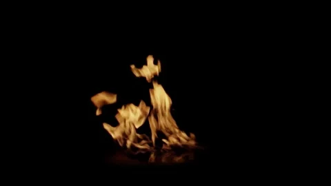 Steady Flame Licks Compositing Element against black Stock Footage 325427977