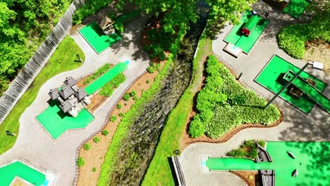 Steady Flow of a Clear Stream - Fairmount Mini Golf - Syracuse, NY Stock Footage 336516166