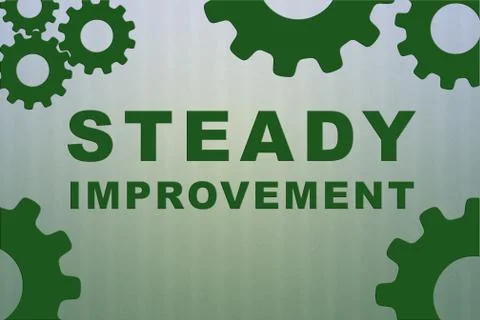 STEADY IMPROVEMENT concept Stock Illustration