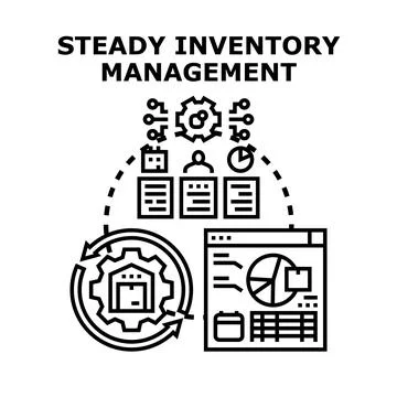 Steady inventory management system concept illustration Stock Illustration