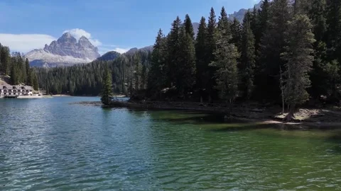Steady Low Water Glide Drone Flight Uncovering Glacial Valleys and Peaks 스톡 동영상 340448824