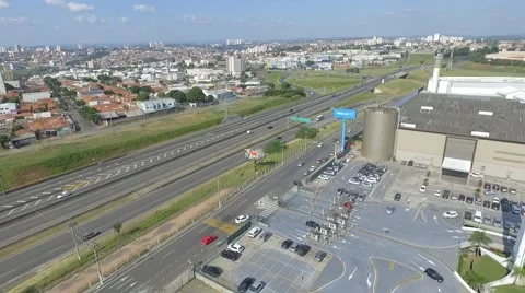Steady mall parking lot plus highway Stock Footage 62912590