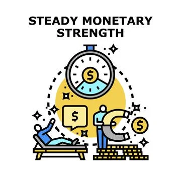 Steady monetary strength accumulating wealth over time Ilustración de archivo