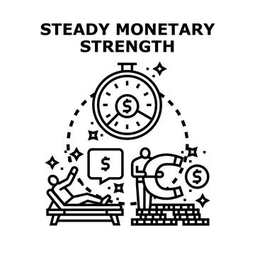Steady monetary strength accumulating wealth over time Ilustración de archivo