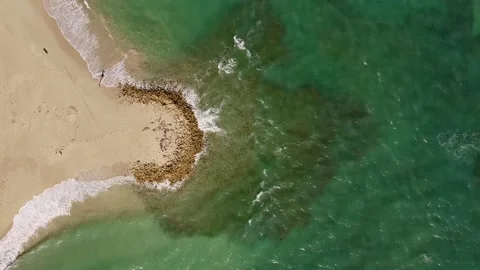 Steady Overhead Aerial Beach View - Dominican Republic 스톡 동영상 142532604