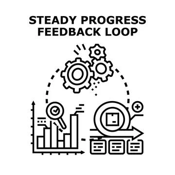 Steady progress feedback loop achieving business goals Stock Illustration