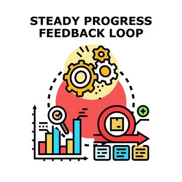 Steady progress feedback loop achieving business goals Stock Illustration