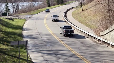 Steady road during fall in midwest Stock Footage 67814088