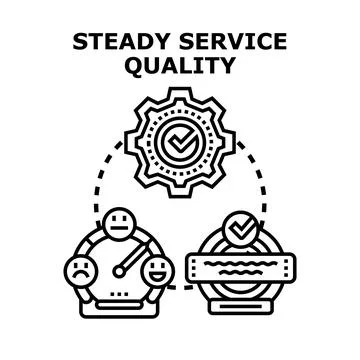 Steady service quality providing customer satisfaction evaluation Stock Illustration
