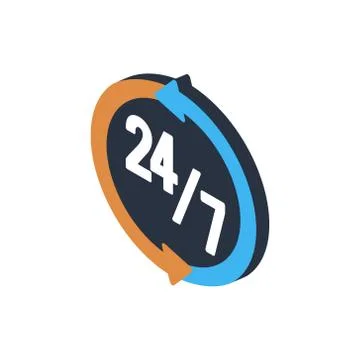 Steady Services 24 7 on white background. Vector illustration in trendy Stock Illustration