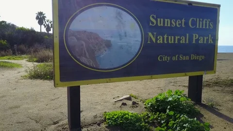 Steady shot of beach sign Stock Footage 71133306