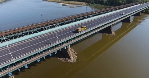 Steady Shot Of Bridge Over River Stock Footage 93339892