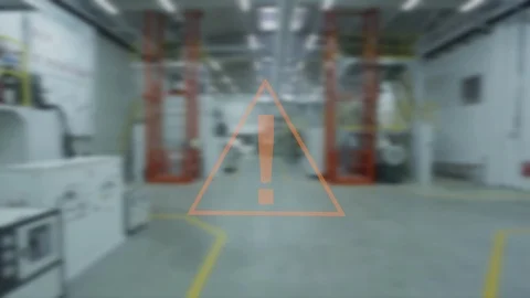 Steady shot inside a large industrial manufacturing company workshop. Stock Footage 105859015