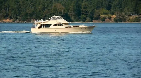Steady Shot of Speeding Boat Stock Footage 39183451