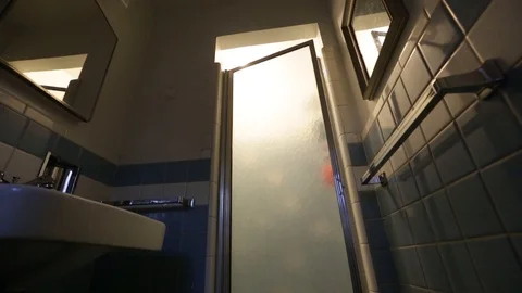 Steady Shot of Steaming Shower, Loopable. Stock Footage 90108443
