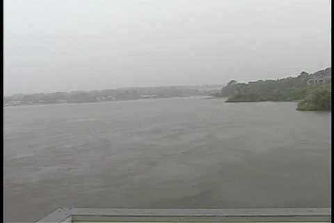 Steady Shot of Thunderstorm Over a Lake Stock Footage