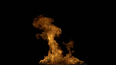 Steady Slow Motion Fire from Bottom 09 (Alpha Channel) Stock Footage 201333819