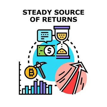 Steady source of returns generating passive income Stock Illustration