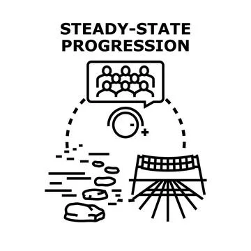 Steady state progression vector concept illustration Illustrazione stock