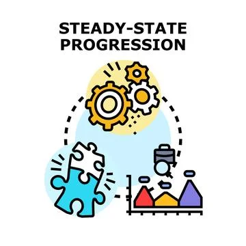 Steady state progression vector concept developing solution 스톡 일러스트