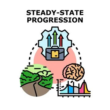 Steady state progression vector concept illustrating development Stock Illustration
