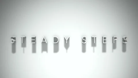 Steady steps 3D title animation white text on a white background Stock Footage 299647651