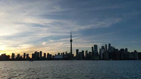 Steady toronto skyline in sunset Stock Footage 109464621