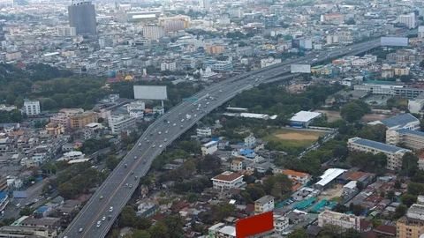 Steady Traffic Flowing through a Major Metropolitan City Stock Footage 74960717