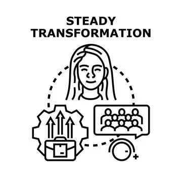 Steady transformation process creating business improvement success Stock Illustration