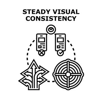 Steady visual consistency choosing right digital solution Stock Illustration