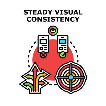 Steady visual consistency choosing right digital solution Stock Illustration