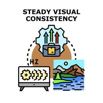 Steady visual consistency concept developing process management Illustrazione stock