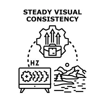 Steady visual consistency concept developing process management Stock Illustration