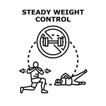 Steady weight control maintaining fit body lifestyle Stock Illustration