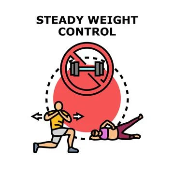 Steady weight control maintaining fit body lifestyle Stock Illustration