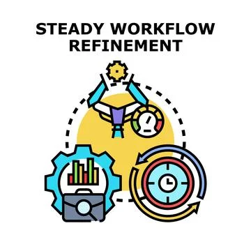 Steady workflow refinement process optimization cycle イラスト素材