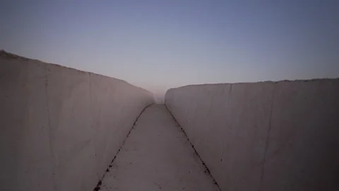 Steadycam walk inside Il cretto di Burri earthquake memorial Stock Footage 330357909