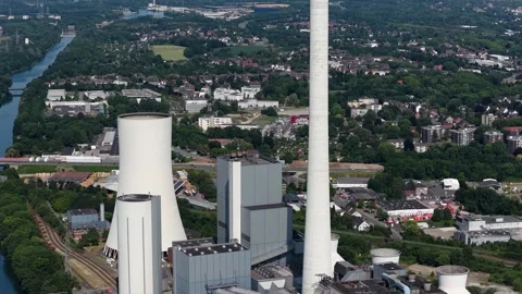 STEAG Herne power station, large coal-fired thermal power plant in Herne, North 스톡 동영상 313529124