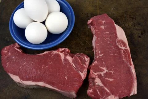 Steak and Eggs Stock Photos