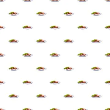 Steak and green beans dinner meal pattern Stock Illustration