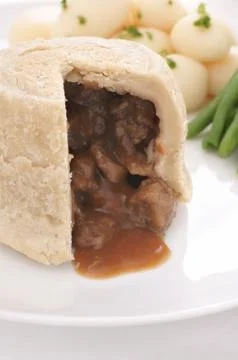 Steak and Kidney Pudding Stock Photos