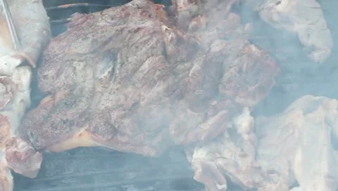 Steak and other Meat on BBQ Stock Footage 8925907