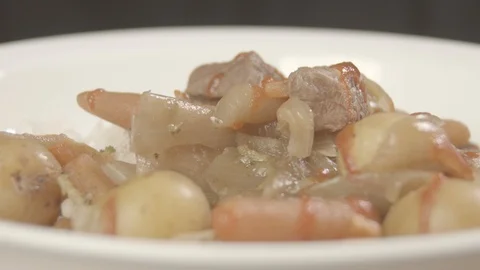 Steak and rice CU 库存影片 127475415