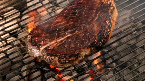 Steak on barbeque Stock Footage 11400260