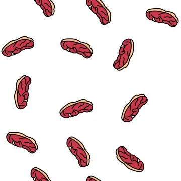 Steak beef vector seamless pattern Stock Illustration