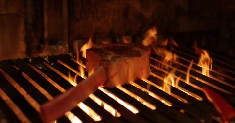 Steak being cooked Stock Footage 127124126