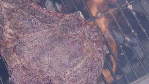 Steak being cooked slow motion 2 Stock Footage 194714558