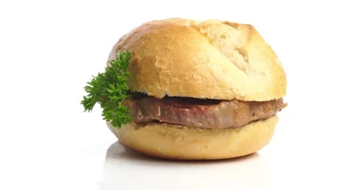 Steak in a Bun Stock Footage 271626050